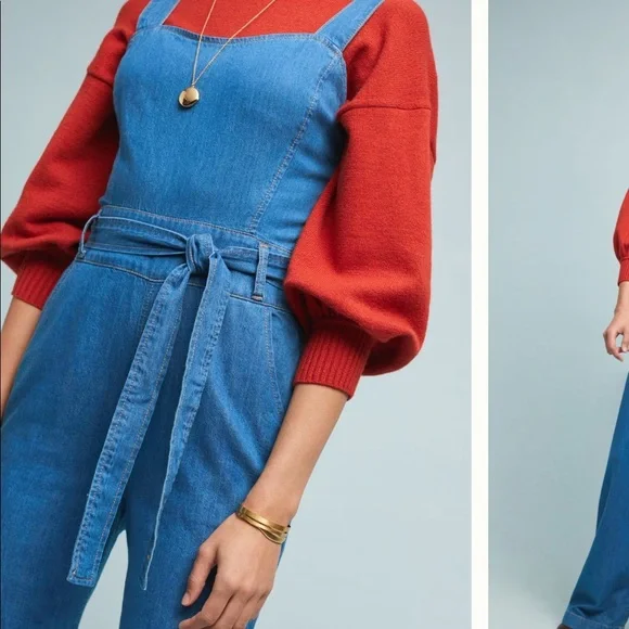 Anthropologie Ella Moss Magnolia Belted Jumpsuit - Picture 5 of 6